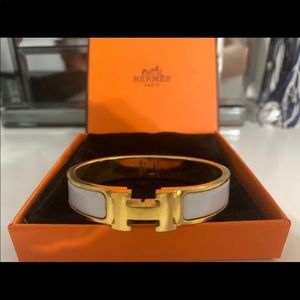 Hermes White authentic Clic Clac bracelet